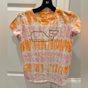 Vineyard Vines Kids Tie-Dye Whale Tee - Orange and Pink